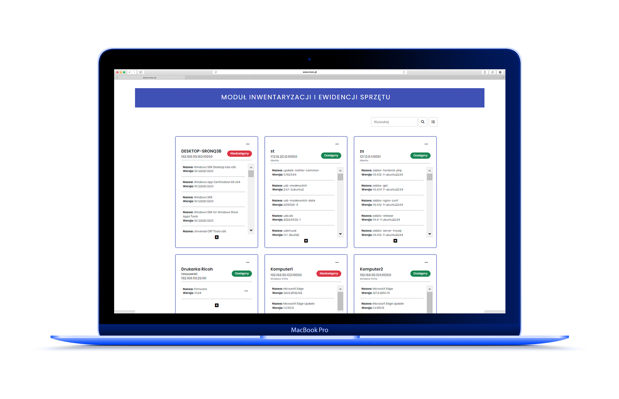 Issec Moduł Inwentaryzacji Sprzętui